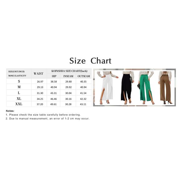 Wide Leg Split Palazzo Flowy Loose Elastic Waist Khaki Pants Sz XXL - Picture 6 of 6